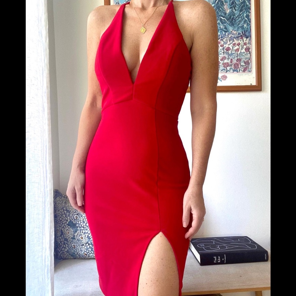 Stretchy red sexy dress